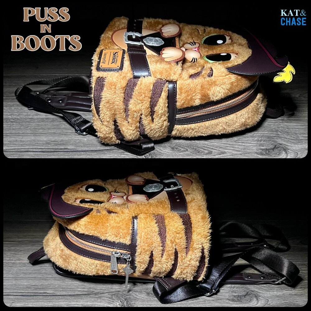Loungefly Shrek Puss in Boots Cosplay Mini Backpack Cat Dreamworks Movie Tv - Picture 6 of 12